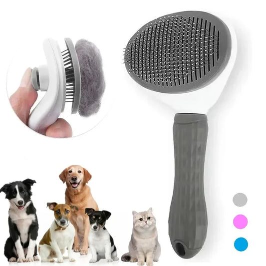 Self-Cleaning Pet Grooming Brush 🐾