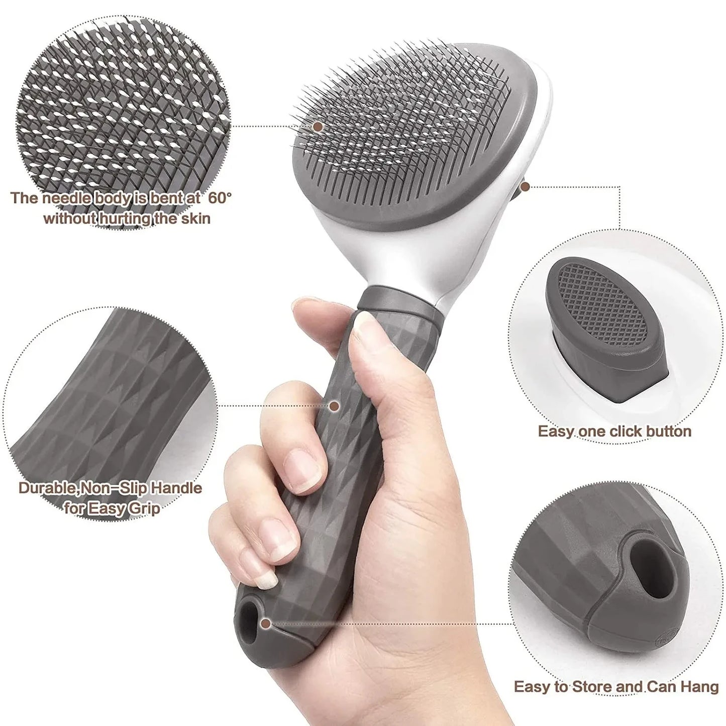 Self-Cleaning Pet Grooming Brush 🐾