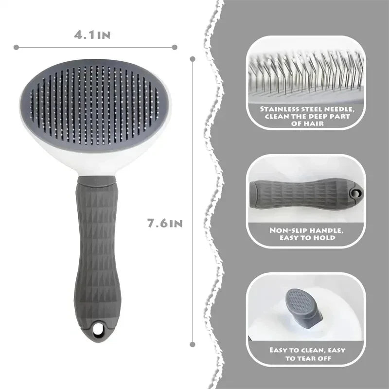 Self-Cleaning Pet Grooming Brush 🐾