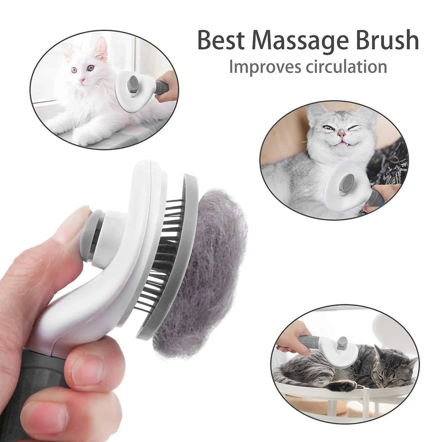 Self-Cleaning Pet Grooming Brush 🐾
